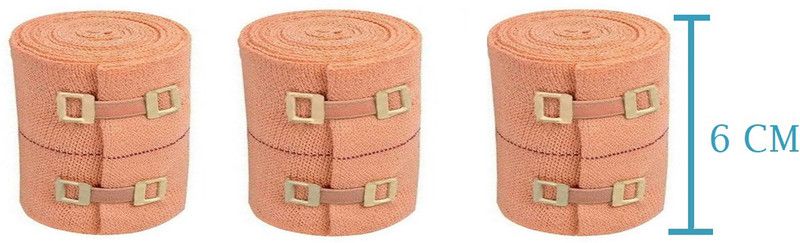 Maleno Cotton Crepe Bandage 6 cm (Pack of 3) Crepe Bandage  (6 cm)