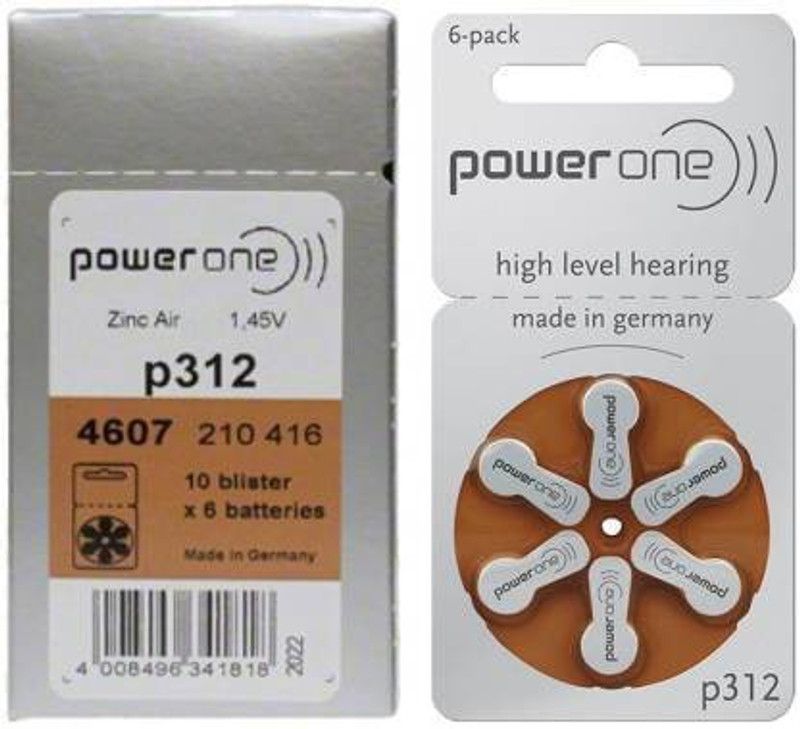 Power one P312 Hearing Aid Battrey 1.45V 6X6 Strip 36 Batteries Stethoscope Case  (Brown)
