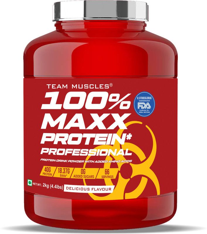 TEAM MUSCLES TM 100% Maxx Protein Professional(Cream & Cookies) Whey Protein  (2 kg, Cream & Cookies)