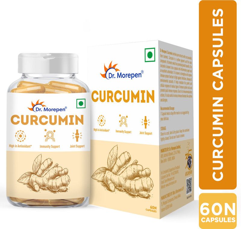 Dr. Morepen Curcumin Capsules for Immunity & Joint Support | High in Antioxidant  (60 Capsules)
