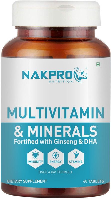 Nakpro Nutrition Multivitamin & Minerals with Ginseng & DHA for Immunity  (60 Tablets)