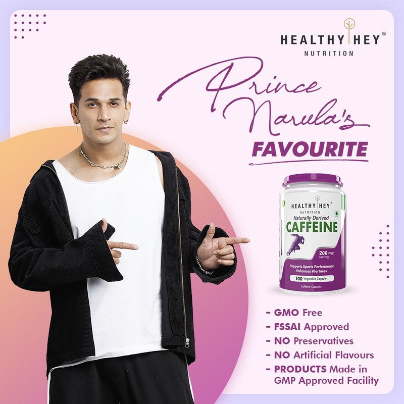 HealthyHey Nutrition Caffeine Capsules -100 Veg Capsules  (191.5 mg)