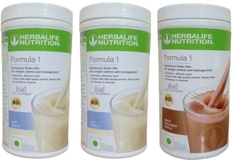 HERBALIFE Formula 1 shake mix 2 Pcs Kulfi and 1 Chocolate Flavour for weigtt loss Plant-Based Protein  (1500 g, Kulfi, Chocolate)