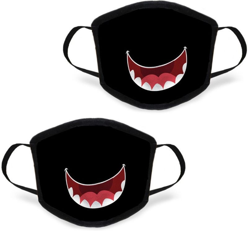 Indigifts PRINTED FASHIONABLE MASKDMKPMBK02OVMM-FXP20004 Cloth Mask  (Free Size, Pack of 2)
