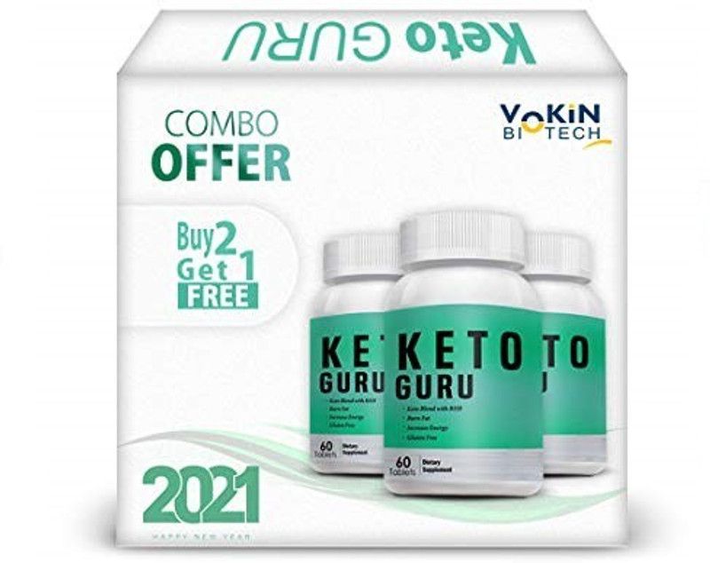 Vokin Biotech Keto Guru Tablets for weight loss 60 Tablets Buy 2 Get 1 Free  (2 x 30 No)