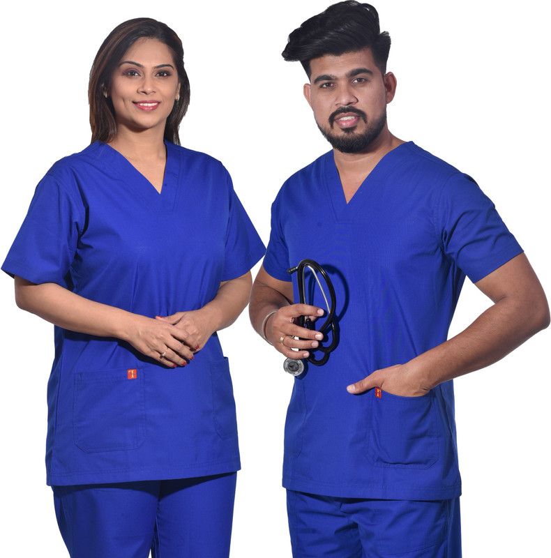 FRENCH TERRAIN FTSSPCB6-2P-RBL-2XL Shirt, Pant Hospital Scrub  (Royal Blue XXL)