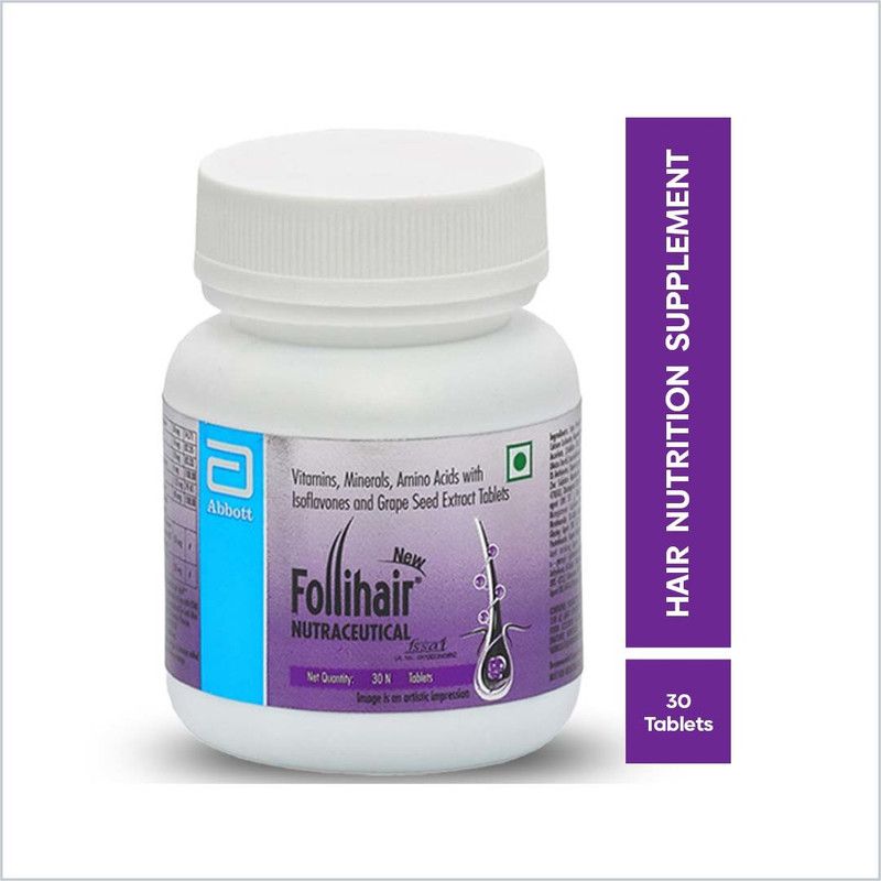 Abbott New Follihair Biotin 10000 MCG , Amino Acids, Vitamins Minerals & Natural Extracts  (30 Tablets)