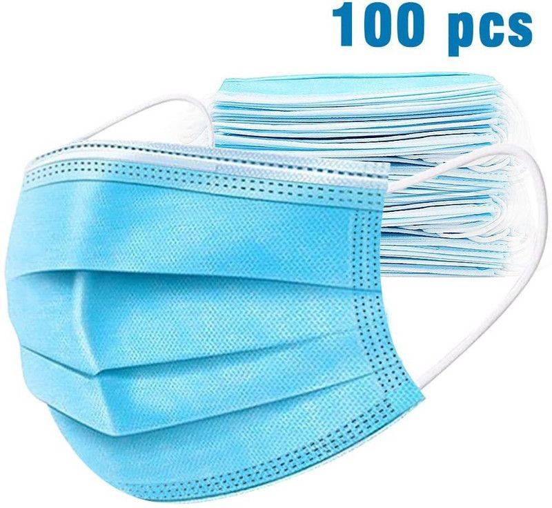 Nea Mask-100)-1959 Surgical Mask With Melt Blown Fabric Layer  (Free Size, Pack of 100, 3 Ply)