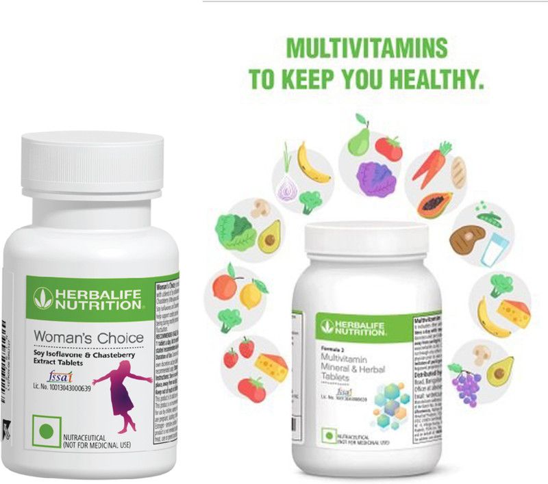 Herbalife Nutrition WOMEN CHOICE (30 TABLET) WITH MULTIVITAMIN & MINERLAS (90 TABLET) SET OF 2 PCS  (2 x 60 Tablets)