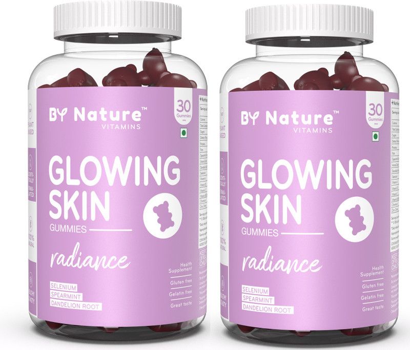 By Nature Glowing Skin Gummies | Selenium | Spearmint | Dandelion Root | Aronia Extract |  (2 x 30 No)