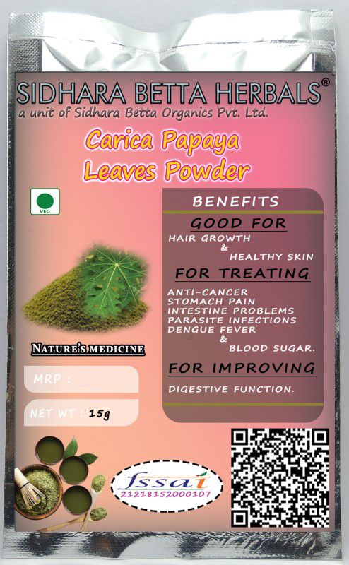 SIDHARA BETTA HERBALS Carica Papaya Leaves Powder 15g  (15 g)