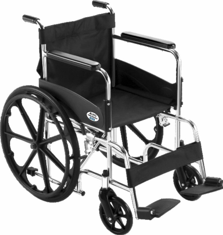 VMS Careline Pneumatic Wheel Regular Foldable Wheelchair with Safety Belt Manual Wheelchair  (Self-propelled Wheelchair)