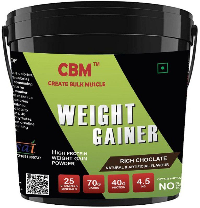 CBM Weight Gainer Rich Chocolate Protein Supplement Powder 4500 GM Weight Gainers/Mass Gainers  (4.5 kg, Rich Chocolate)