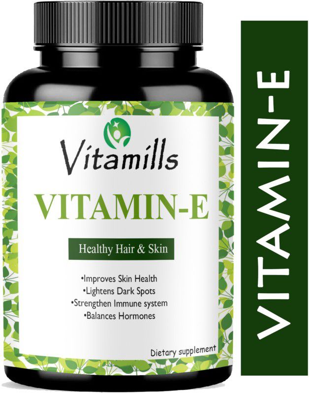 Vitamills Vitamin-E capsules for Skin, Hairs and Body care(Pro)  (60 Capsules)