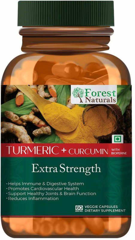 Forest Naturals Turmeric Curcumin | Bioperine | 60 Capsules  (800 mg)