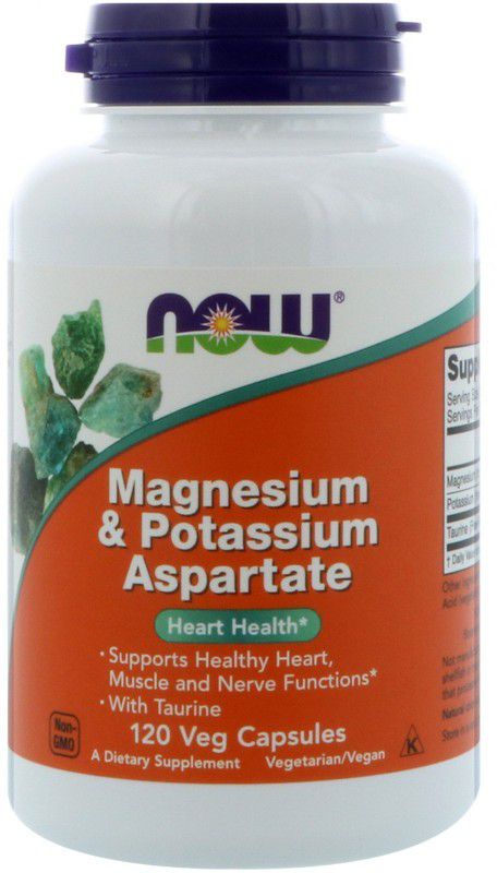 Now Foods Magnesium & Potassium Aspartate, 120 Capsules  (120 No)
