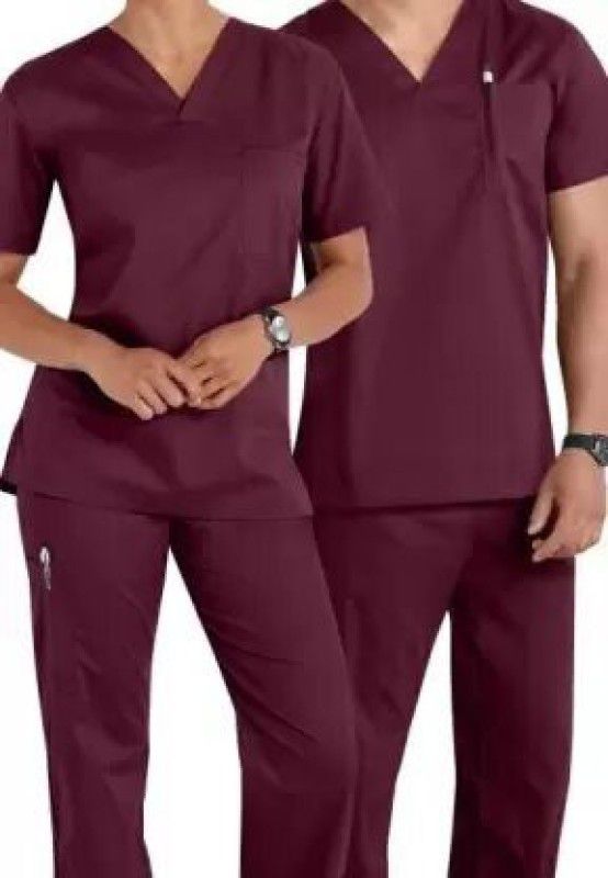 JRD Unisex Doctors suit Shirt, Pant Hospital Scrub Purple Large (XL) Shirt, Pant Hospital Scrub  (Purple XL)