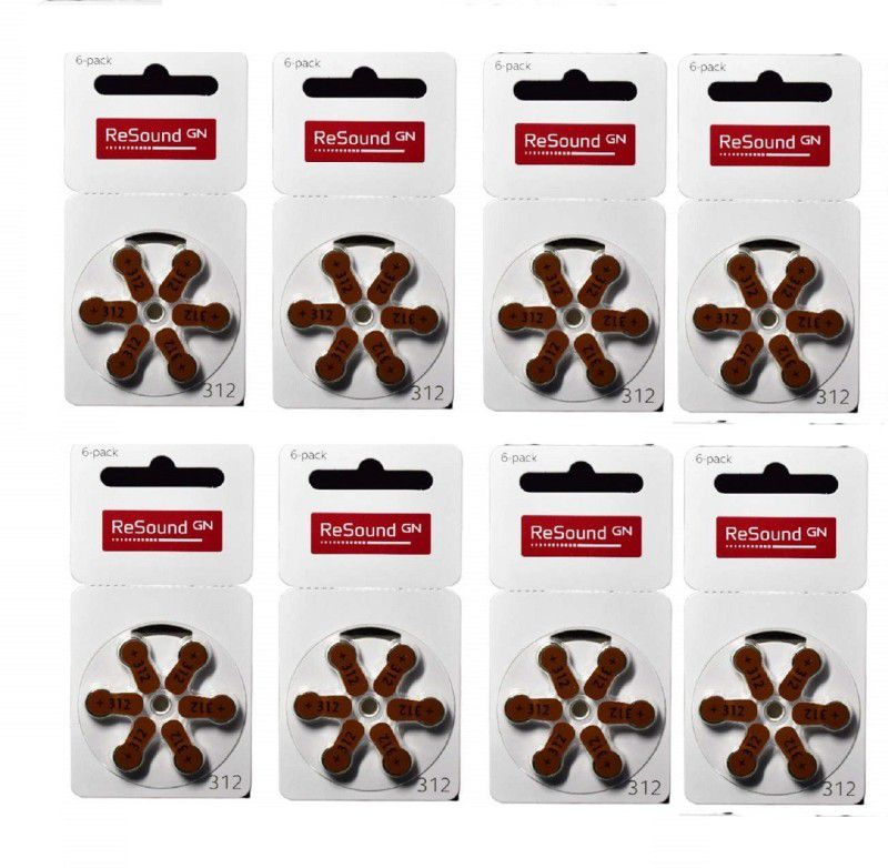 Resound GN Size 312 Hearing Aid Battery(8 Packets = 48 batteries) hearingaidbatteries-312no-48 Stethoscope Case  (Brown)