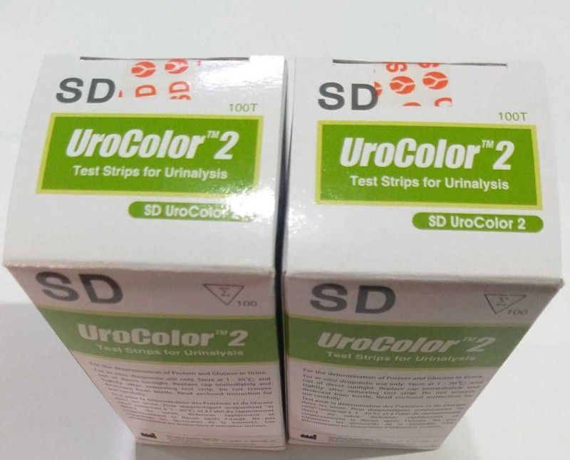 SD UroColor 2 [ Protein & Glucose ]- 100 Urine Strips X 2 Pack Ph Test Strip  (10 - 100)