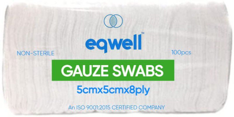 eqwell 5cmx5cmx8ply Non-sterile 100pcs/pkt Gauze Medical Dressing  (Pack of 1)