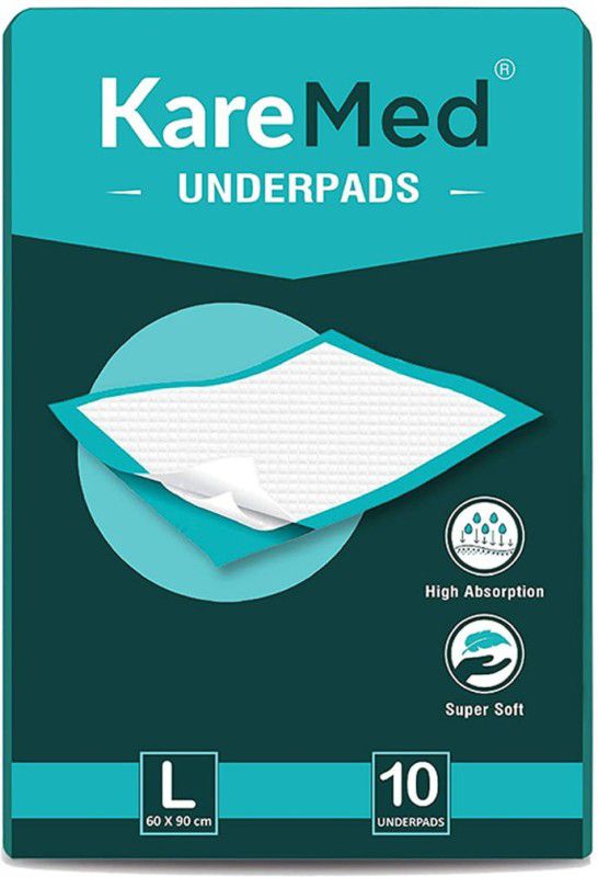 Kare Med UNDERPADS (SHEETS FOR LAYING ON BED), THIS ITEM IS NOT ADULT DIAPER, 10 PCS PACK Adult Diapers - L  (10 Pieces)