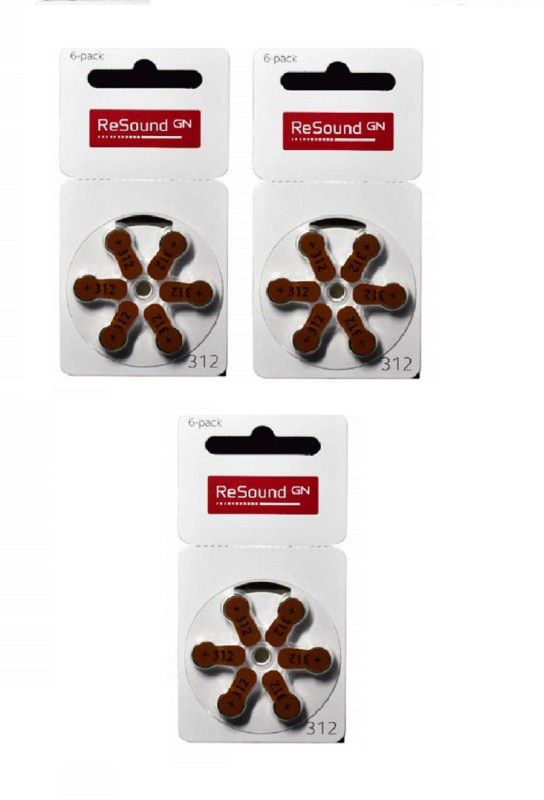 Resound GN Size 312 Hearing Aid Battery(3 Packets = 18 batteries) hearingaidbatteries-312no-18 Stethoscope Case  (Brown)