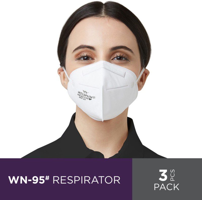 Welspun HEALTH BIS Certified WN-95 mask ?94% filtration effeciency for solid particles Good breathabilty - 3 PC set 1049121  (White, Free Size, Pack of 3)