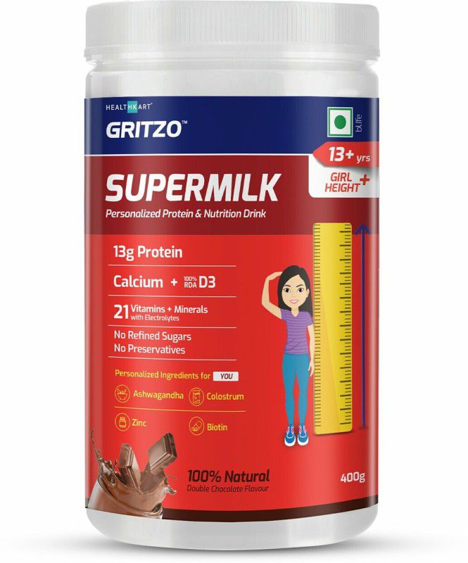 Gritzo SuperMilk Height+ for 13+ y Girls, Health Drink, Double Chocolate  (400 g)