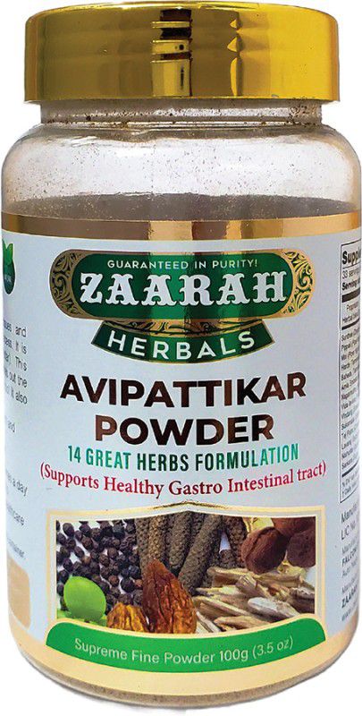 Zaarah Herbals Ayurvedic Avipattikar Powder - 100gm - Normal levels of acidity