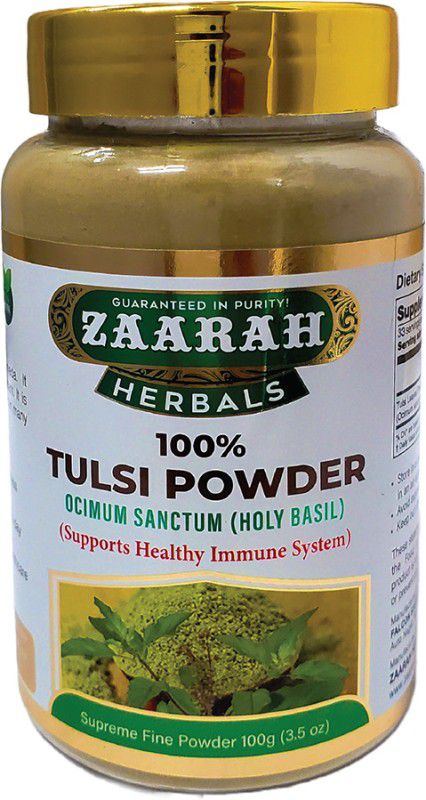 Zaarah Herbals Natural Tulsi Leaves Powder - 100gm - Reduces stress