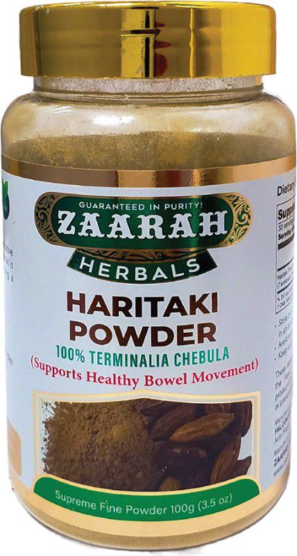 Zaarah Herbals Ayurvedic Haritaki Powder - 100gm - Natural internal cleansing