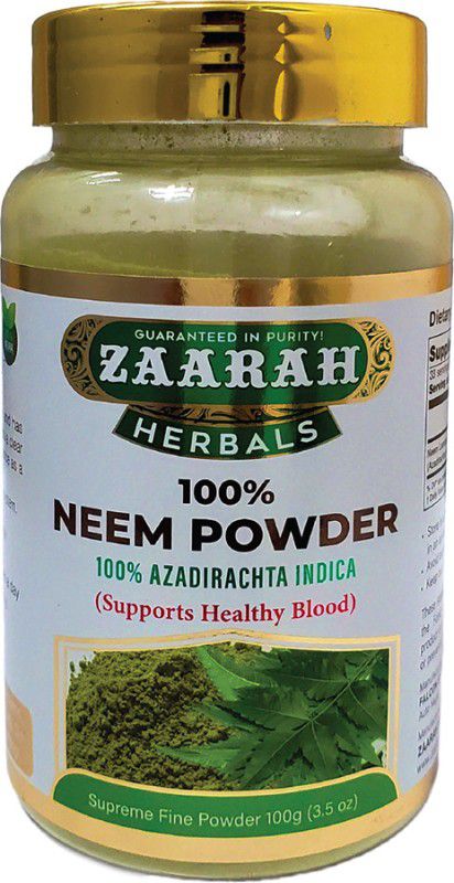 Zaarah Herbals Natural Neem Powder - 100gm - Supports Healthy Blood