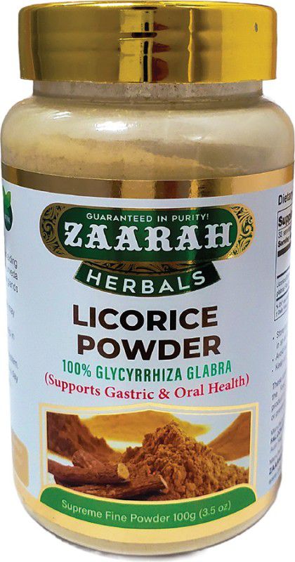 Zaarah Herbals Natural Licorice Root Powder - 100gm - Gastric and Oral Health