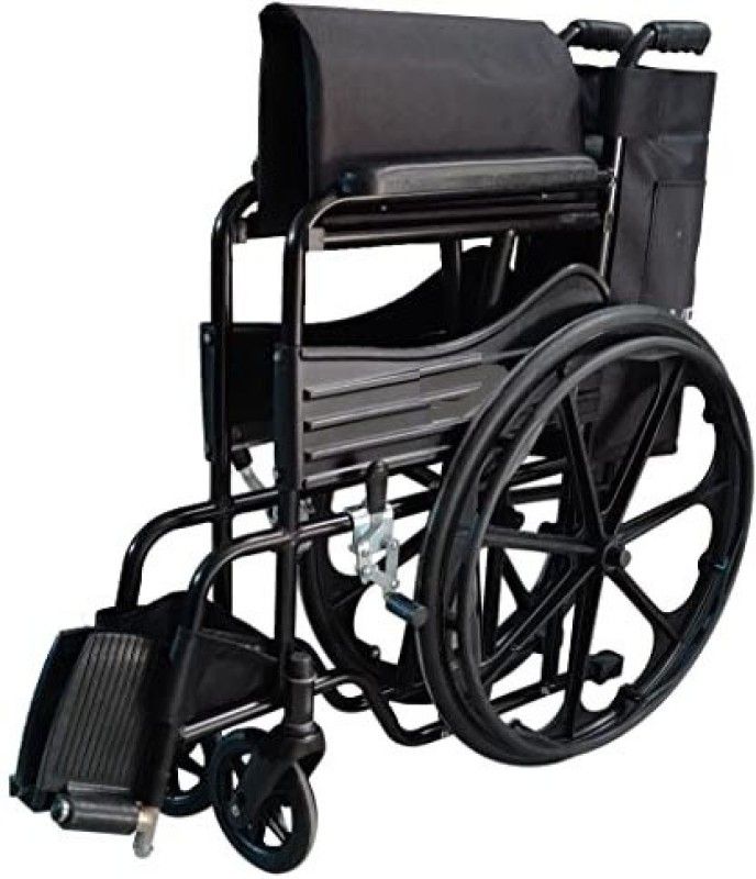 HealthEmate Magwheel Foldable Wheelchair with SEAT and Leg Belt Manual Wheelchair  (Self-propelled Wheelchair)