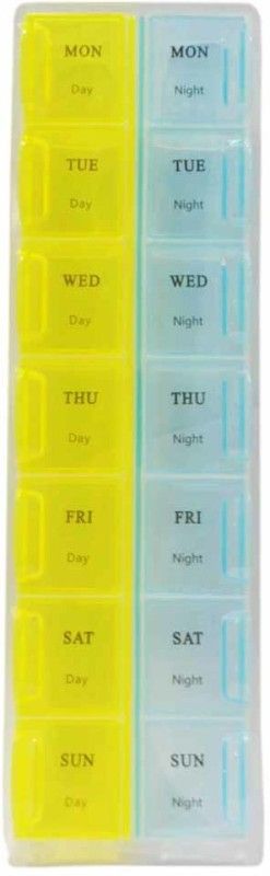 PREMSONS 7 Multipurpose Pill Box Day And Night Twin Section Pill Box Pill Box  (Multicolor)