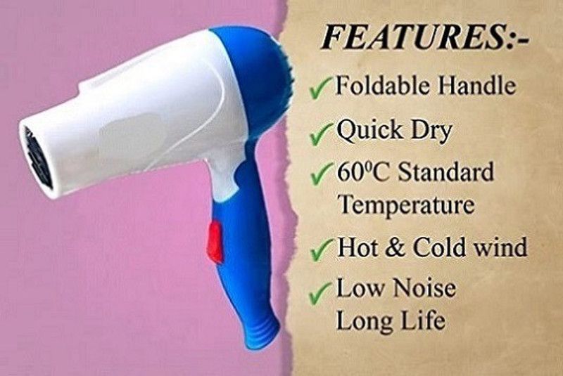 SERCUI 2 Speed Setting and Stylish Plastic Body hair Dryer (PINK, BLUE) Hair Dryer  (1000 W, Blue, White)