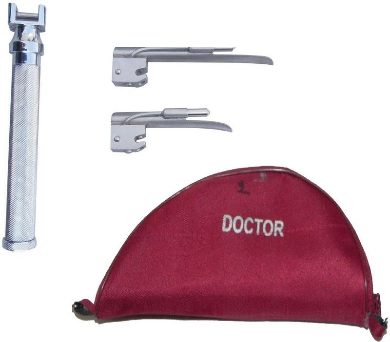 NSC Laryngoscope Paediatric Set, With Handle and two Miller Blades Size: 0 & 1 Macintosh Otoscope
