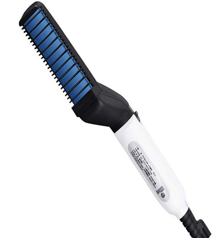 ND BROTHERS Beard Straightener Hair Hair Straightener Brush  (White, Black)