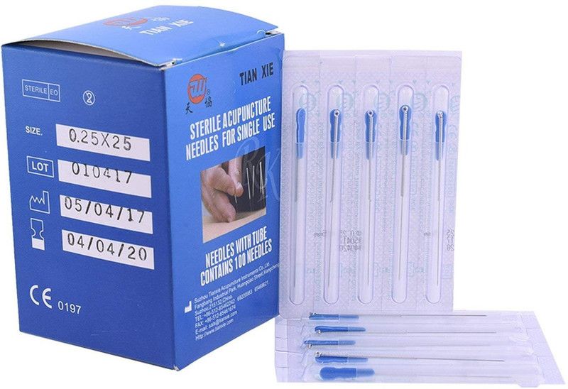Triangle Ant ™ Certified Acupressure Products Sterile Acupuncture 1 inch Needles for Single Use (Size 0.25 x 25) Pack of 100 Massager  (White)