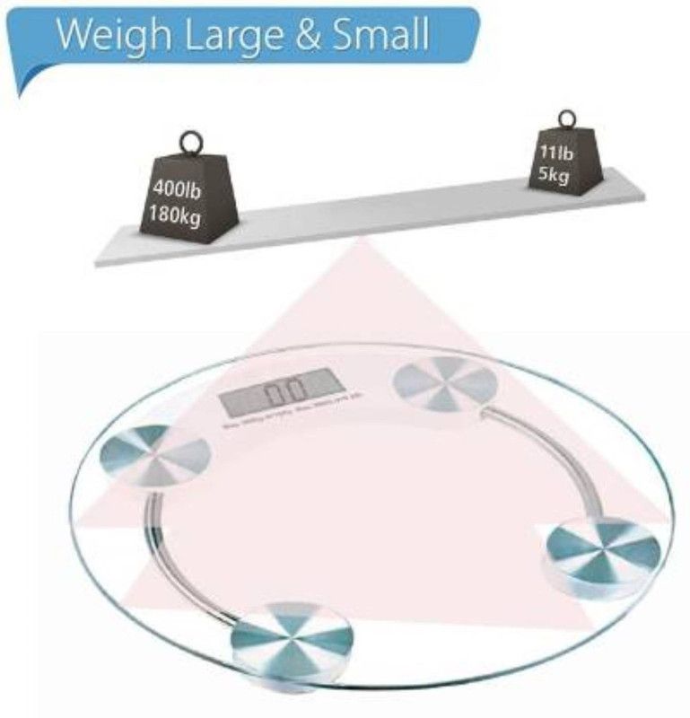 CORE 2003A Digital Body Weight Scale for Human Health Personal Electronic LCD Display Round Weighing Scale  (White)