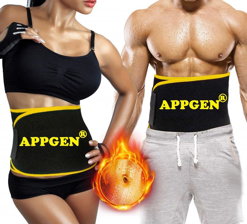 APPGEN New Quality (ALL SIZE) Men's and Women's Waist Slimming Neoprene Ab Belt Trainer for Faster Weight Loss Fat Burner Wrap Tummy Control/Belly Tummy Yoga Wrap Exercise Body Slim Look Belt (Free Size Up To 45 " Black) Slimming Belt  (Yellow)