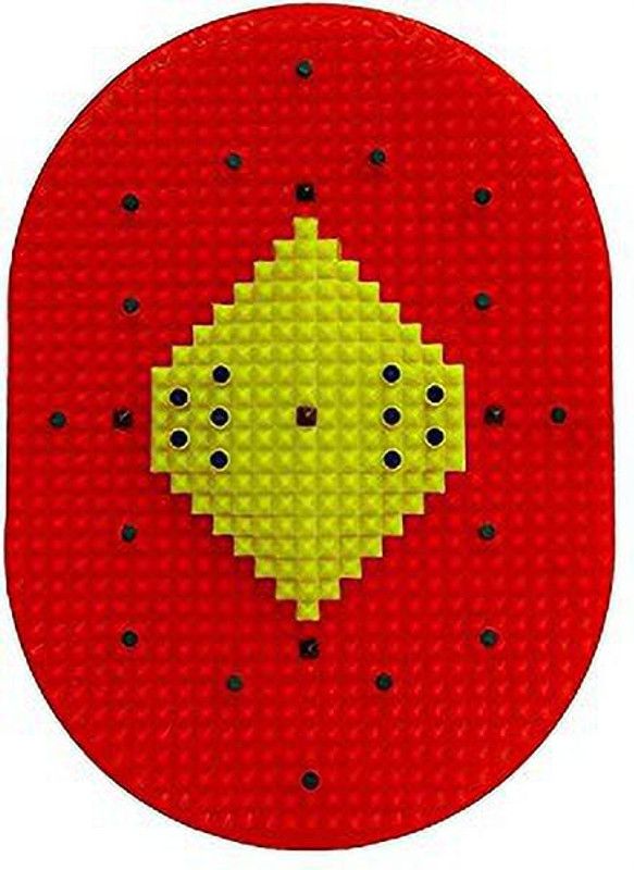 DP HandMade Acupressure Bumper Mat With Magnets Pyramids For Pain Relief Foot Mat Massager  (Red, Yellow)