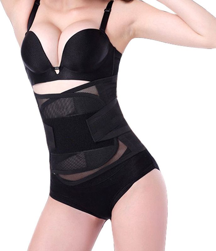 Selva Front Control Stomach Fat Burner Shaper Suit Tummy Slimming Belt  (Black)