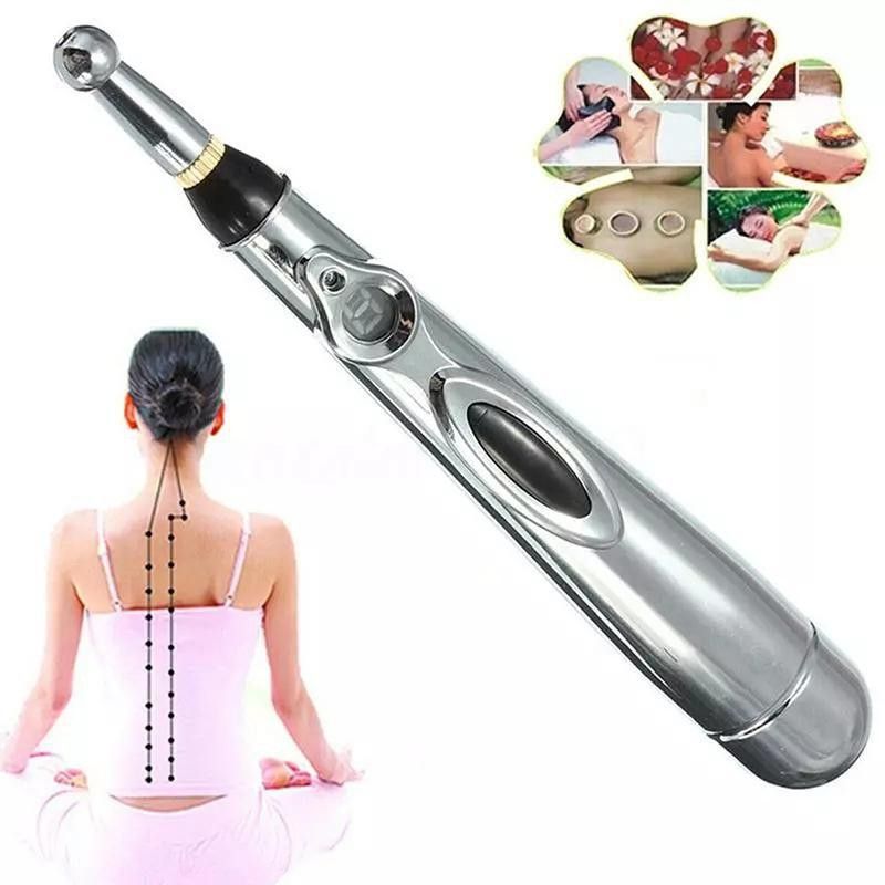 TRENDBIT Meridian Laser Acupuncture Electric Pen acupressure therapy body pen massager Heal Therapy Adjustable Electric Shock Therapy Handheld Portable Pain Relief Massager  (Silver)
