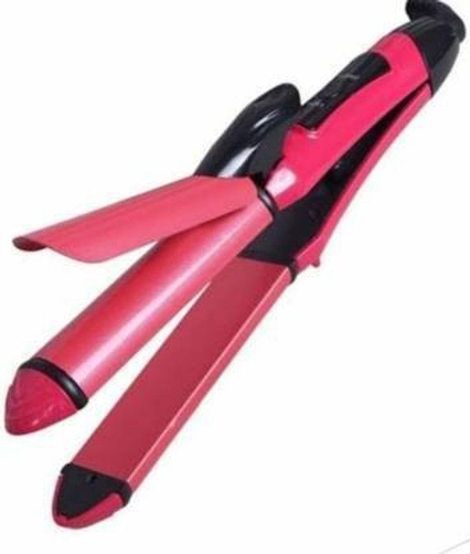 Woniry 2 in 1 Hair Styler- Hair Curler & Straightener Temperature Control Hair Straightener NHC 2009 Temperature Control Hair Straightener Hair Straightener  (Multicolor)