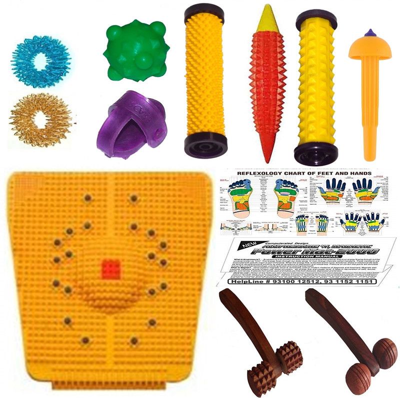 ACUPRESSURE HEALTH CARE SYSTEM ACU01YLO01 Energy Power Mat Kit with Pyramid Magnets for Pain Relief & Total Health Care Useful for Heel Knee Leg-Pain Sciatica Cramps Migraine Depression n Boost the Immune System ACU01YLO01 Massager  (Multicolor)