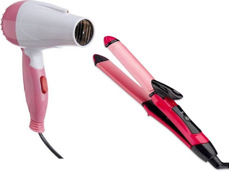 SUPER (2009 PINK) HAIR STRAIGHTENER AND HAIR DRYER Personal Care Appliance Combo  (Hair Straightener, Hair Dryer)