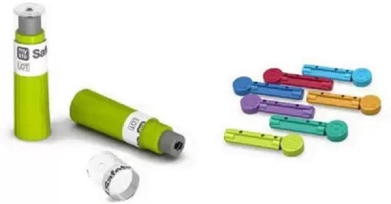 My Life Ypsomed lancets 1.5mm green 28G safety lancet(200) with mylife 25 colour lancets Glucometer Lancets  (200)