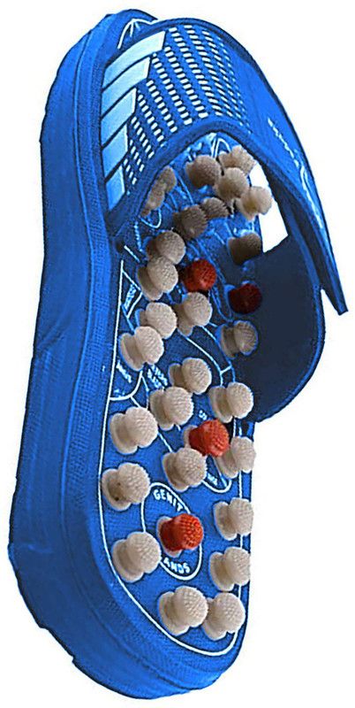 jasvi Q06F Yoga Paduka Massager slipper for fitness pain relief body joint pain Massager  (Blue_Size: 5)