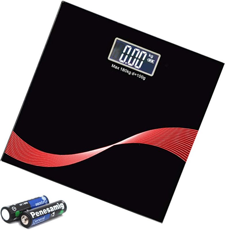 HRH Thick Tempered Glass LCD Display Digital Weight Machine For Body Weight Weighing Scale  (Black)